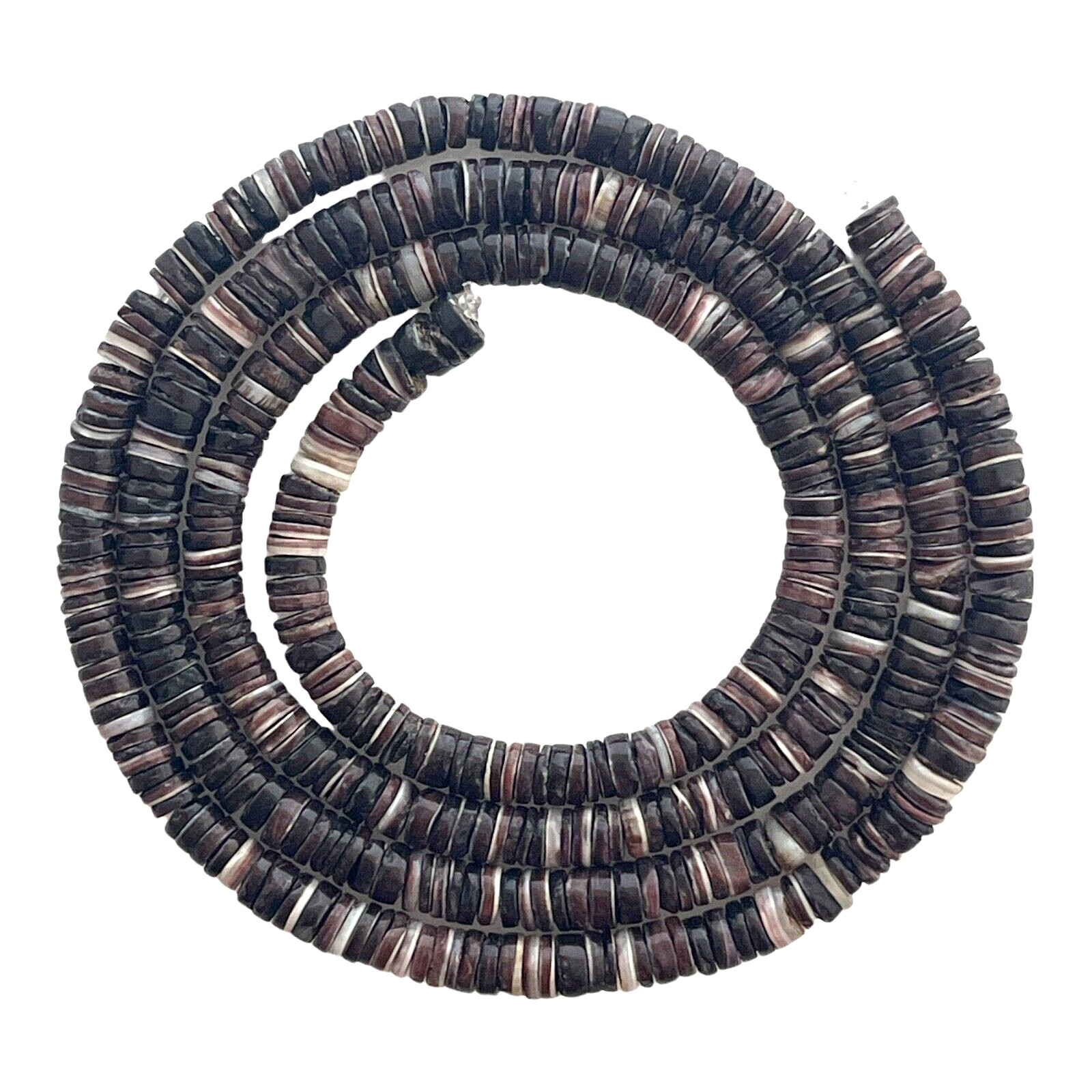 Violet Oyster Shell Beads Long 24″ Strand 4-5mm Heishi Craft Shells No Clasp