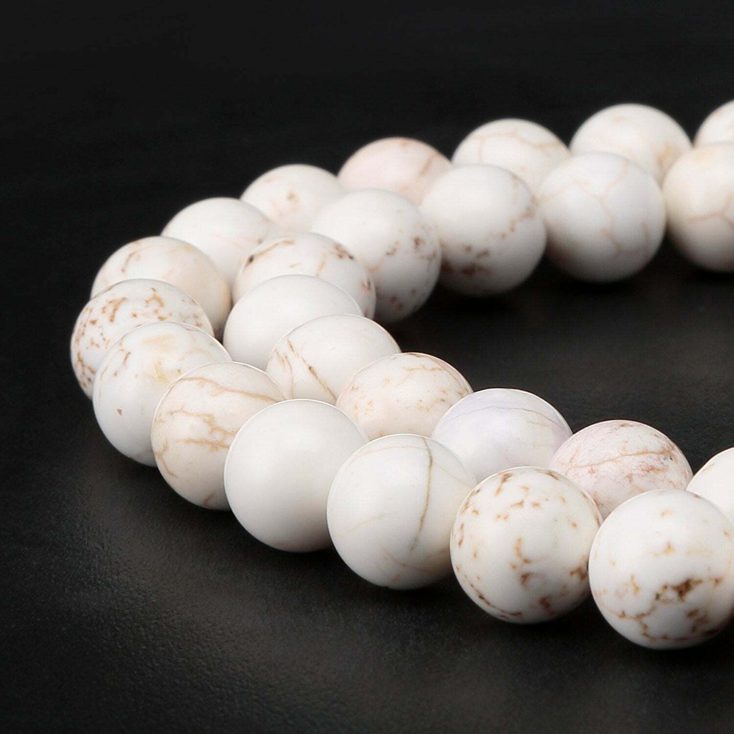 White Turquoise Smooth Round Beads 2mm 3mm 4mm 6mm 8mm 10mm 12mm 15.5″ Strand