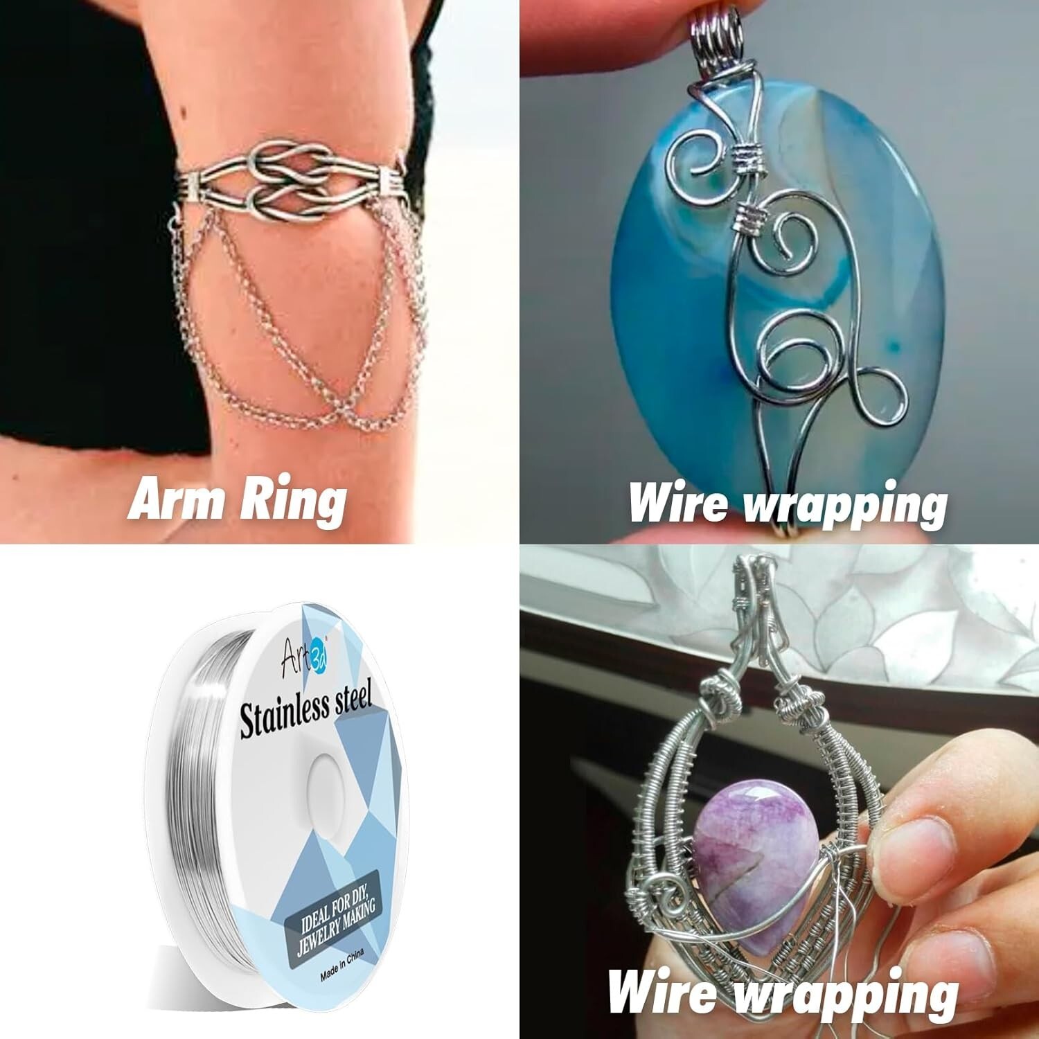 Durable Silver Crafting Wire, 120 FT 18 Gauge Stainless Steel for Jewelry Making
