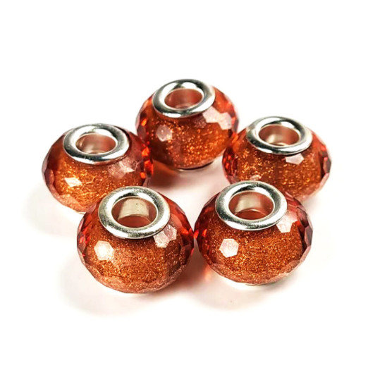 200pcs resin color powder large hole Beads Fit Charms European Bracelet Crafts