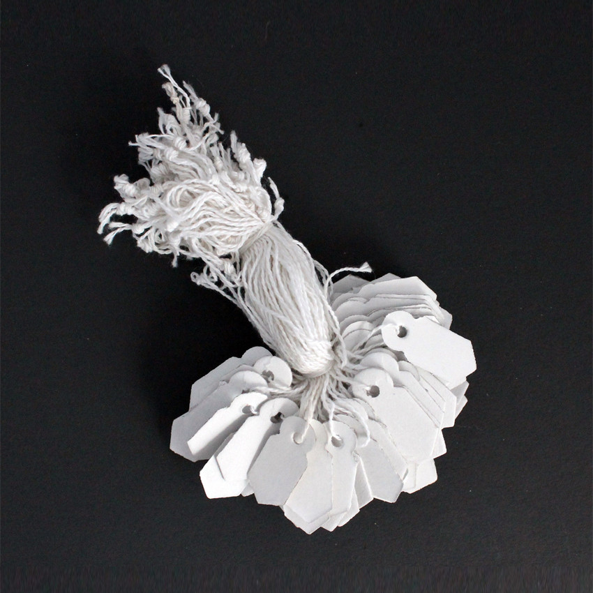 PAPER JEWELRY TAGS # 2 ARROW EDGES 1″ X 3/8″ STRONG CARDBOARD 1000 PCS
