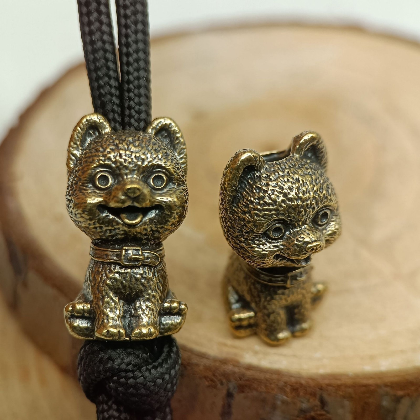 New Retro Brass Knife Bead animal dog Paracord Lanyard Bead For Knife Bracelet*