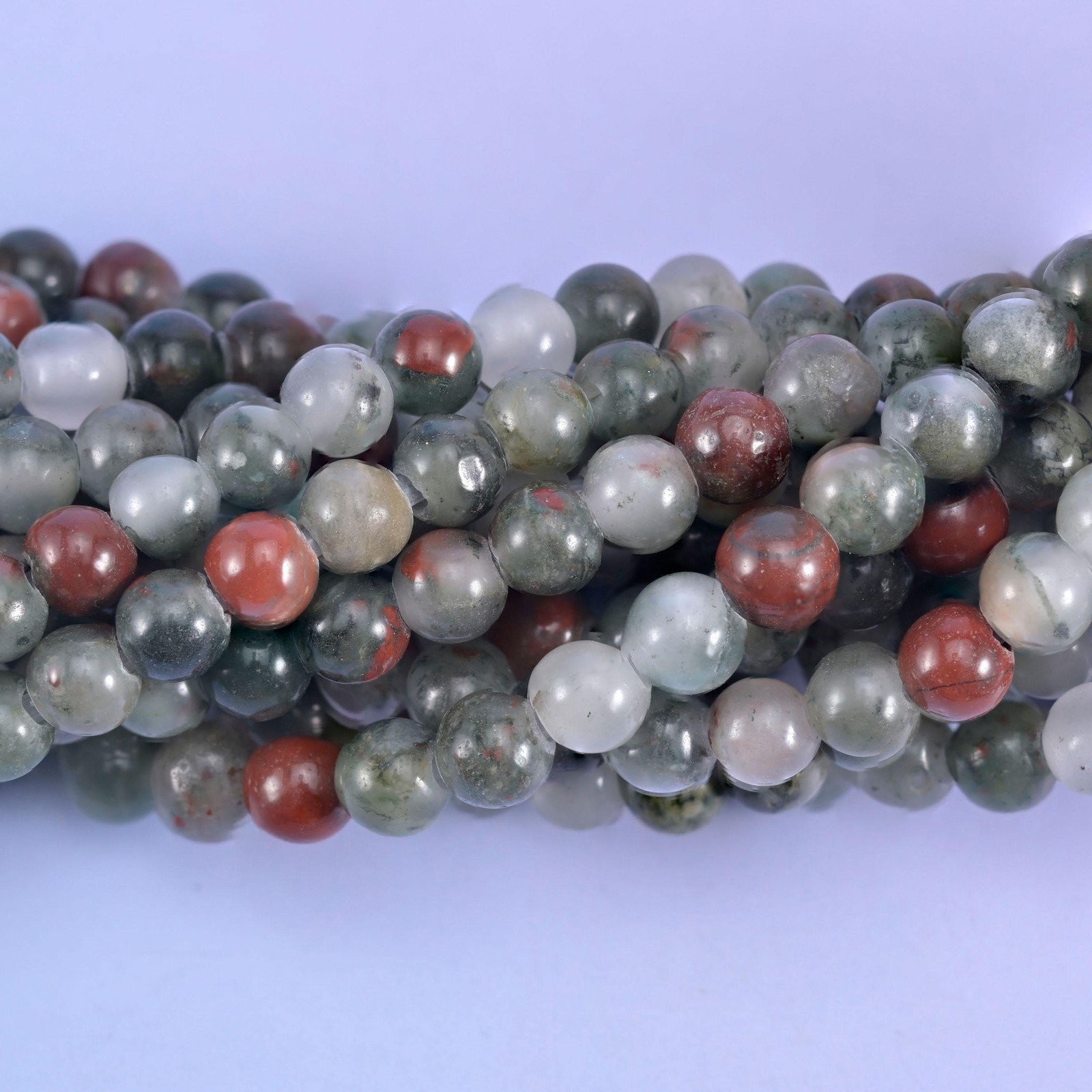 2-2.5mm Hole African Bloodstone Smooth Round Beads 6mm 8mm 10mm 8 Inch Strand