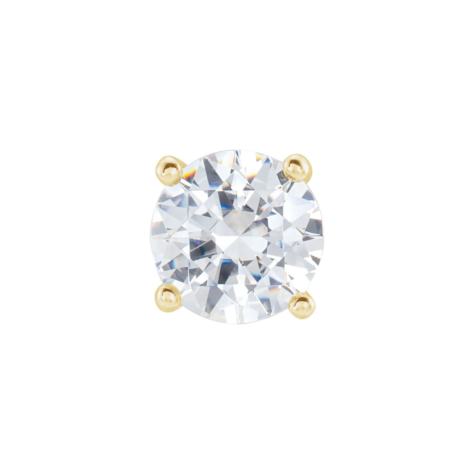 10K 14K 18K Gold, Platinum & Silver 3.5 mm Round 4-Prong Floral Earring Setting