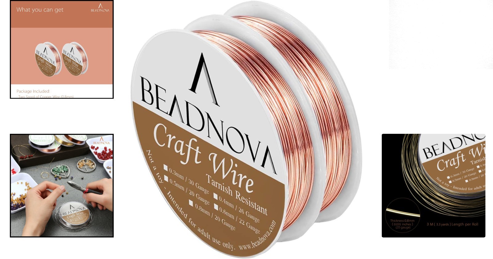 Soft Temper 20 Gauge Tarnish Resistant Copper Wire for Crafting & Jewelry, 6m