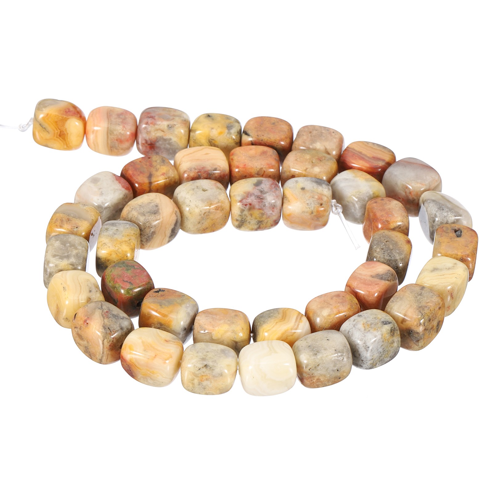 Natural Stone Gemstone Beads 15″ 12x8mm Cuboid Spacer Bead, Brown Grey
