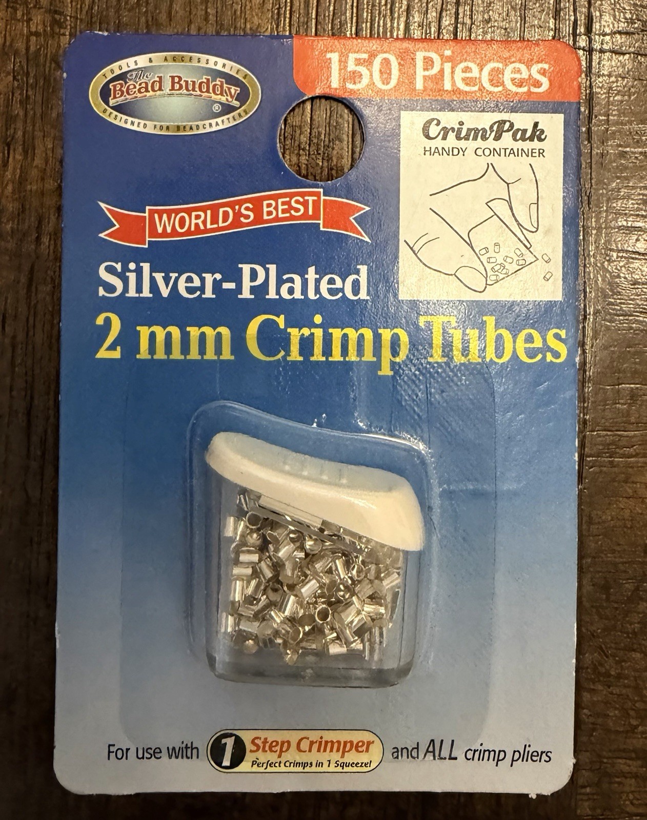 BEAD BUDDY Silver-Plated 2 mm Crimp Tubes -150 Pieces