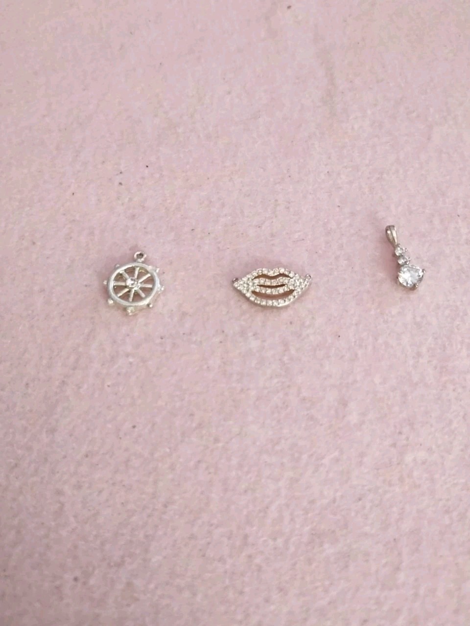 Silver-tone Pendants And Charms Lot Of Twelve /Free Shipping