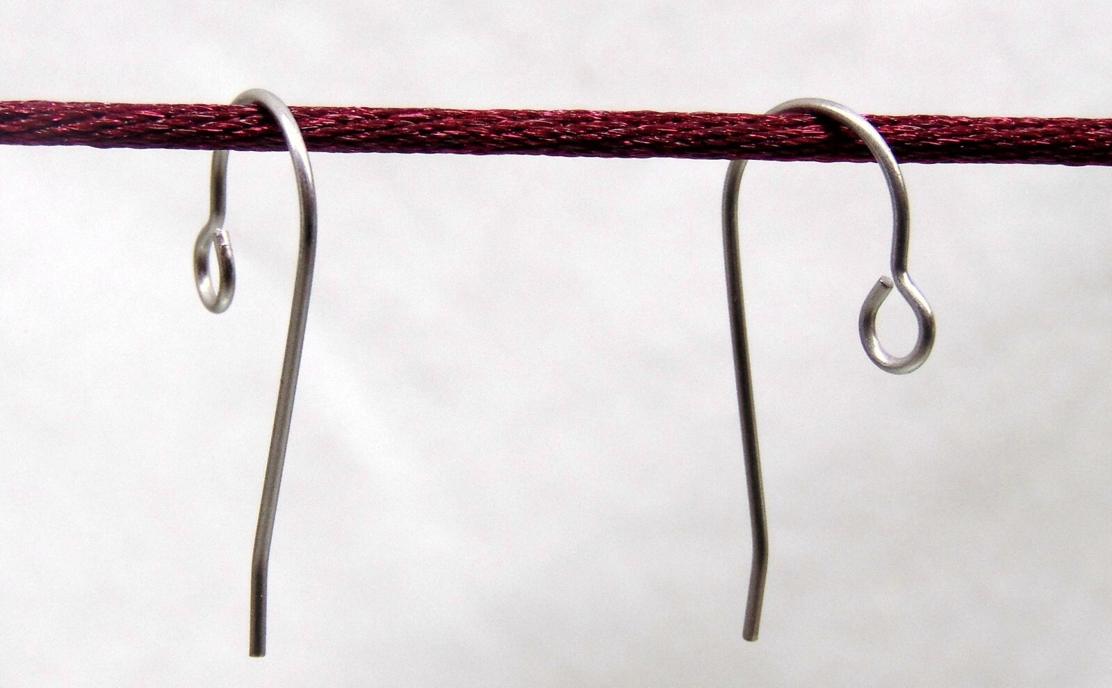 TITANIUM Ear Wires ~ Hook with Open Loop ~ Pure Grade 1 No Nickel ~ 24mm Post