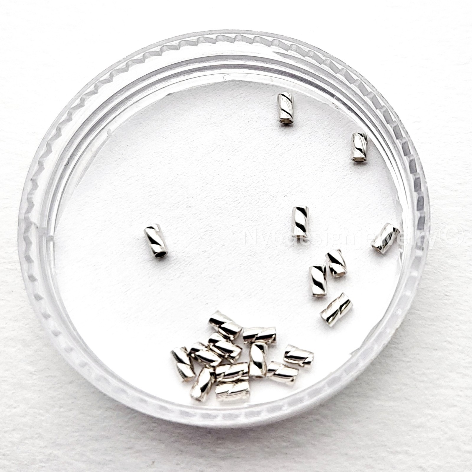 925 Real Sterling Silver Tube Crimp Beads –2x3mm 20pcs| Jewelry Findings