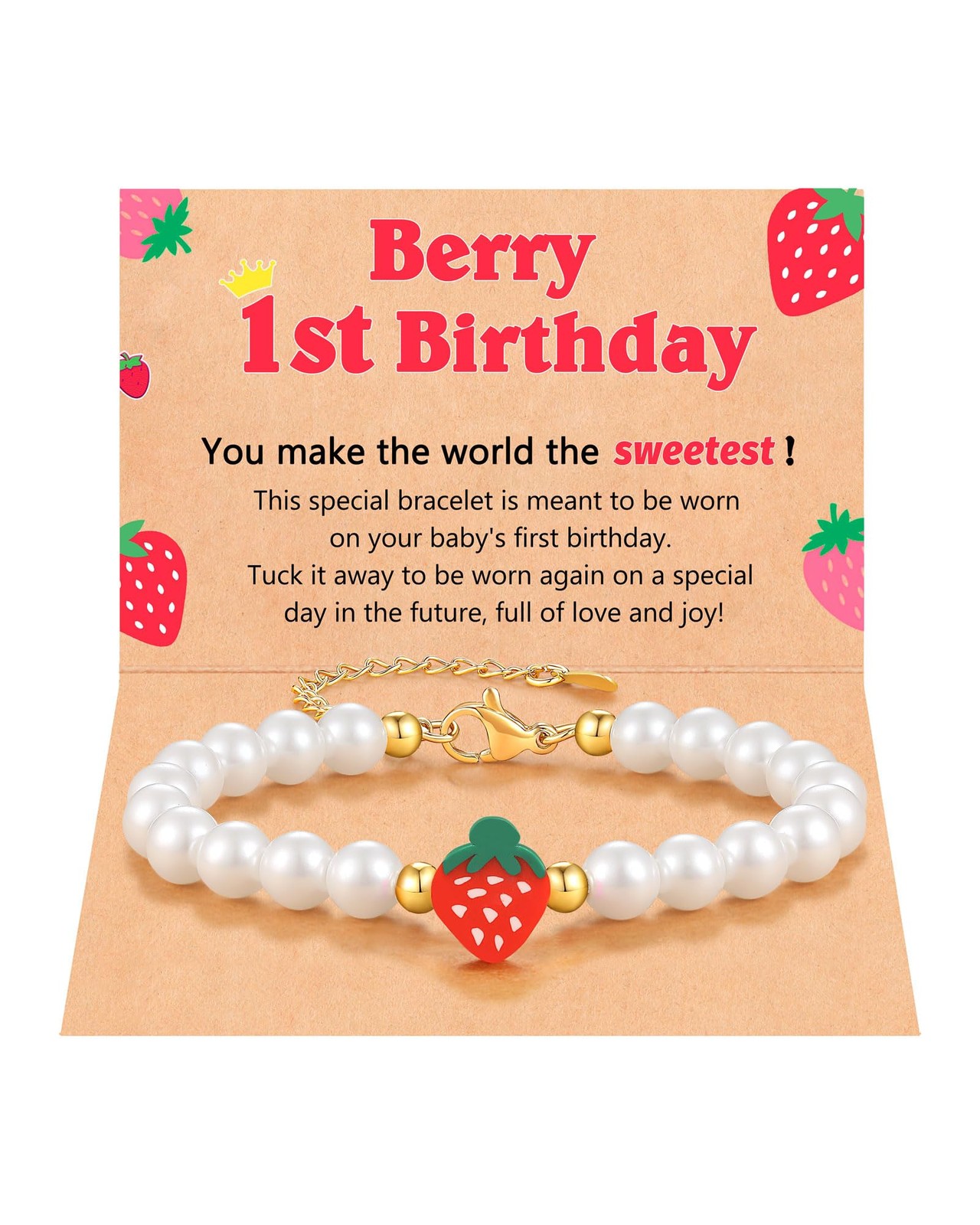 Berry First Birthday Decor for Girls, 1st Sweet One 1 Year Old Girl Gifts Strawb