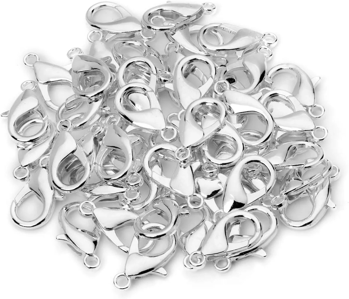 100 Lobster Clasps (16×8) Silver Plated Lobster Claw Clasps Jewelry Making Findi