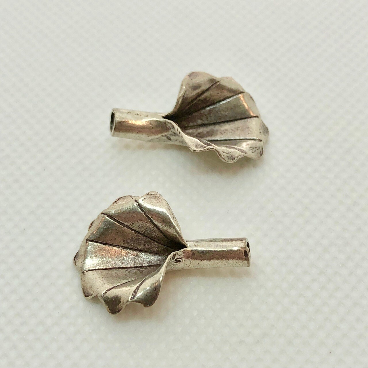 Stunning Thai Hill Tribe Fine Silver Lily Beads | 23×14.5x7mm | 2 beads |
