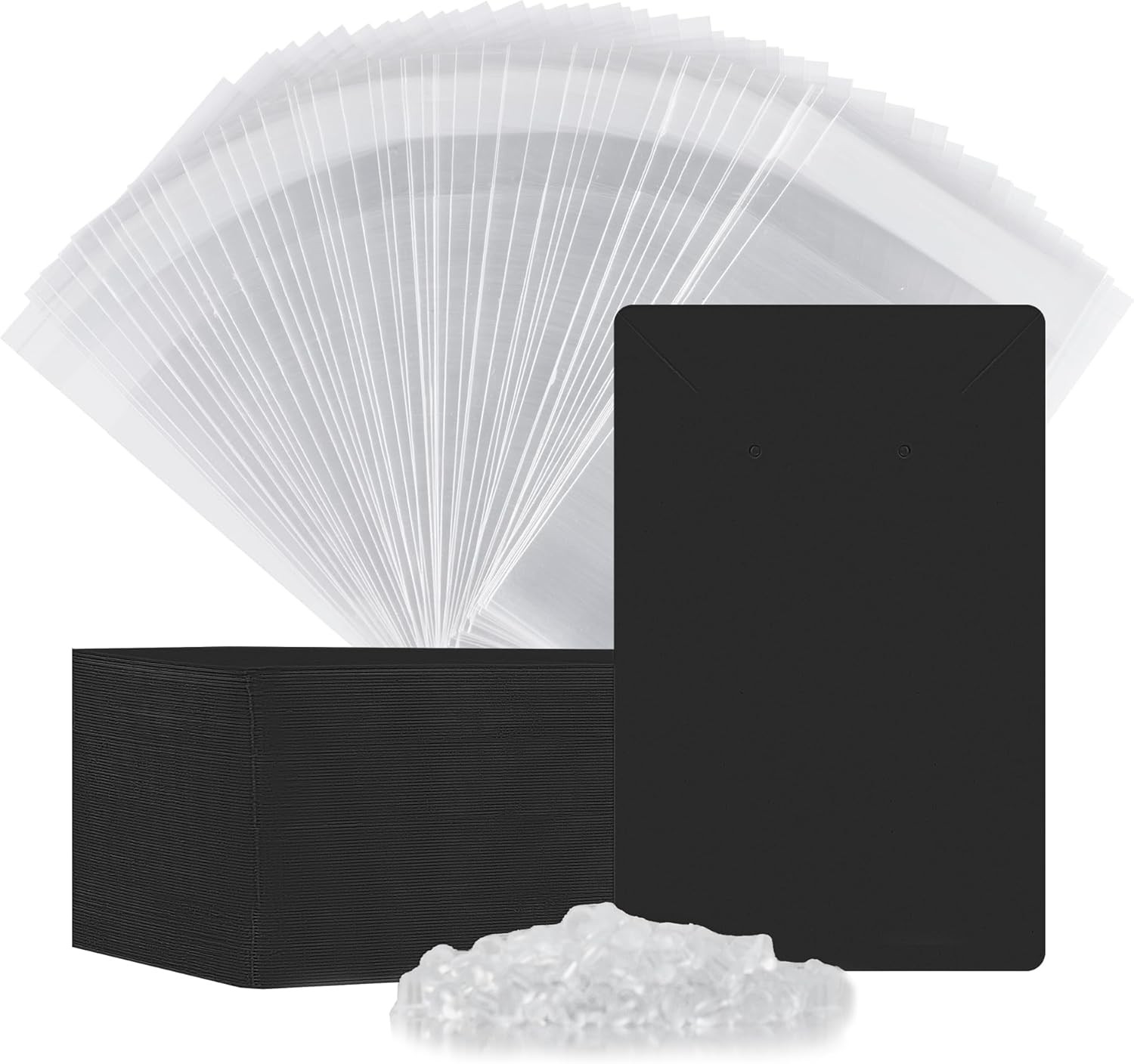 100 Pcs Earring Display Cards with 100 Jewelry Packaging for Earrings Necklace