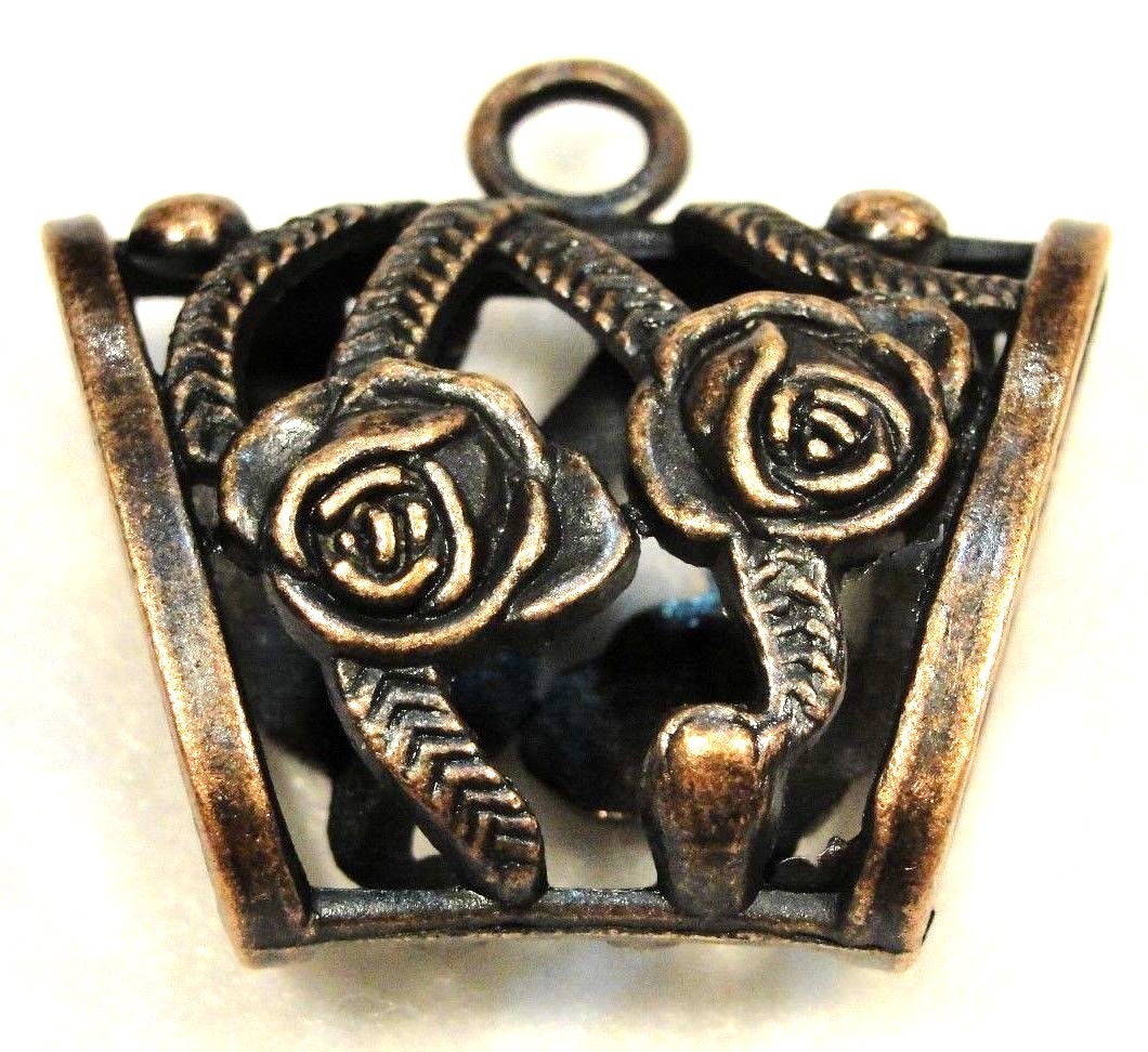 5Pcs. Huge Tibetan Antique Copper FLOWER SCARF BAILS Jewelry Findings SBA70