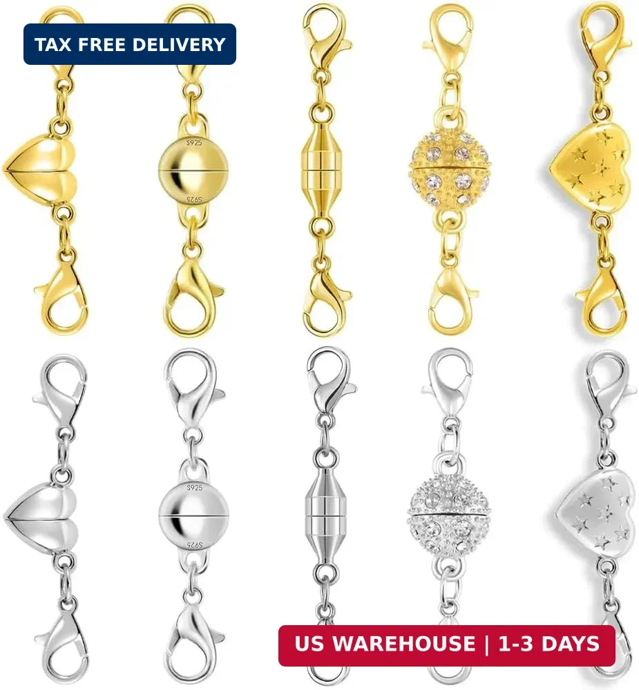 Magnetic Jewelry Clasps, Magnetic Necklace Clasps and Closures Easy-to-Use for J