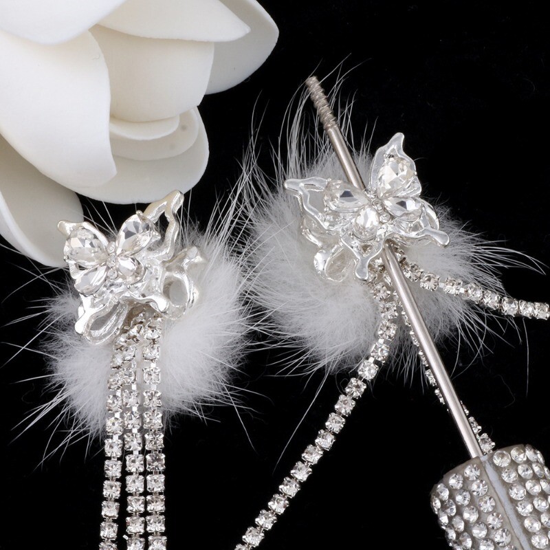 5X Shinny Rhinestone Chain Butterfly Beads DIY Key Chain Beaded Pen Accessories
