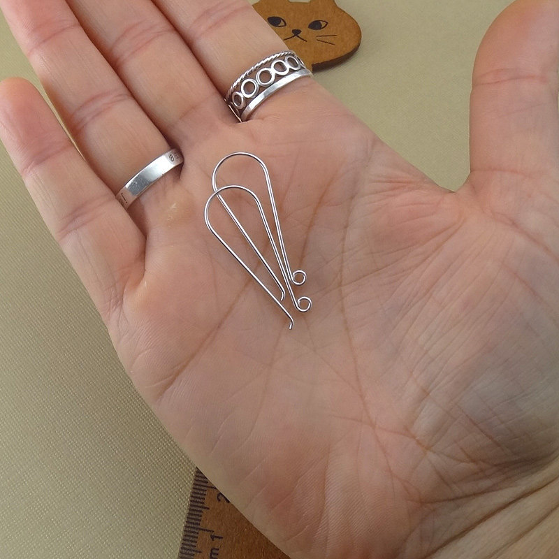 Fish Hook Earwires – Long French Hook Ear Wires – Sterling Silver Earring Hooks