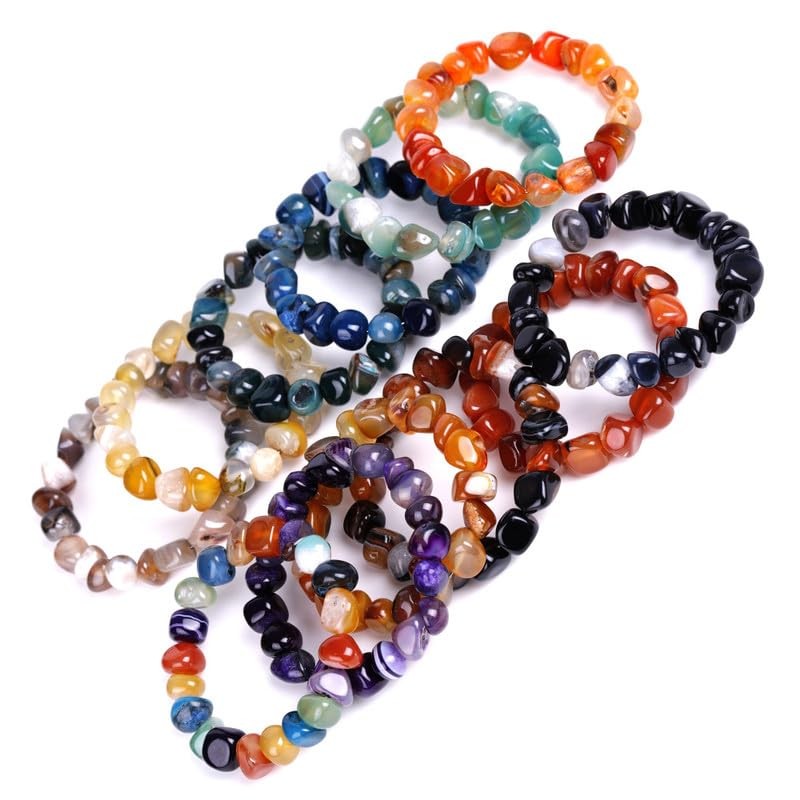 8mm 10mm 12mm Energy Power Crystal Chakra Reiki Healing Bracelets for Women Men