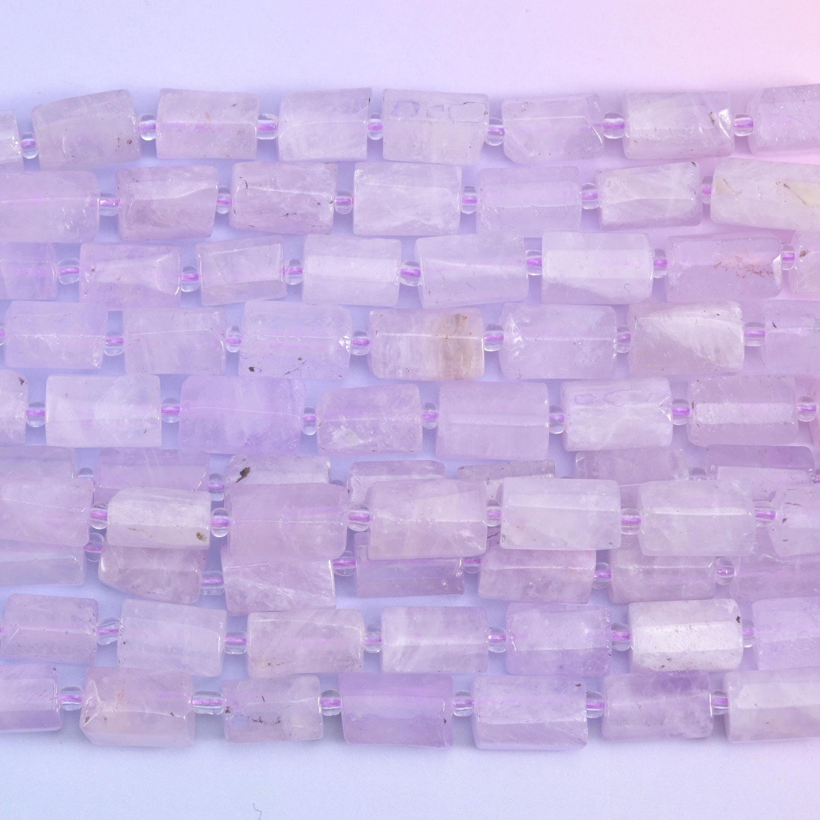 Purple Jade Faceted Tube Beads Size 12x8mm Jewelry Making 15.5 Inch Strand