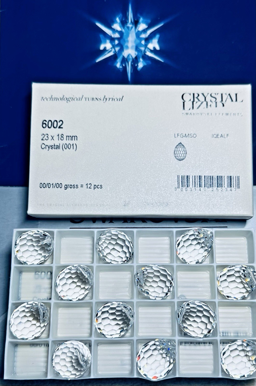 Swarovski Pendant 6002 23mm x 18mm Crystal 12PCS Seal Pack Austria