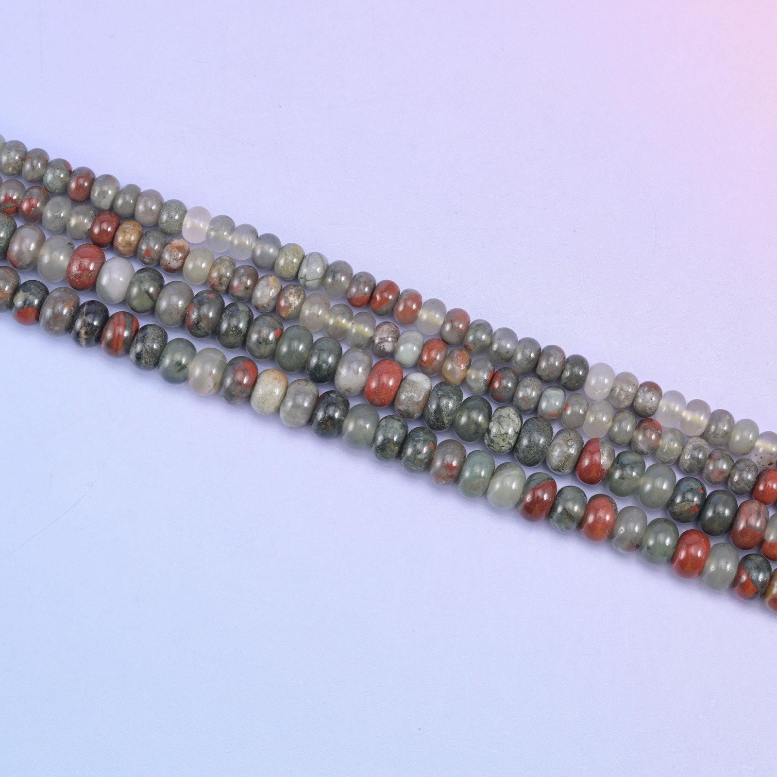 African Bloodstone Smooth Rondelle Beads Jewelry Making 4x6mm 5x8mm 15.5″ Strand