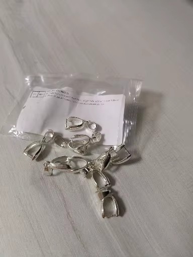 10PCS 925 Sterling Silver Bail Connector Pinch Clasp Pendant Jewelry Making DIY