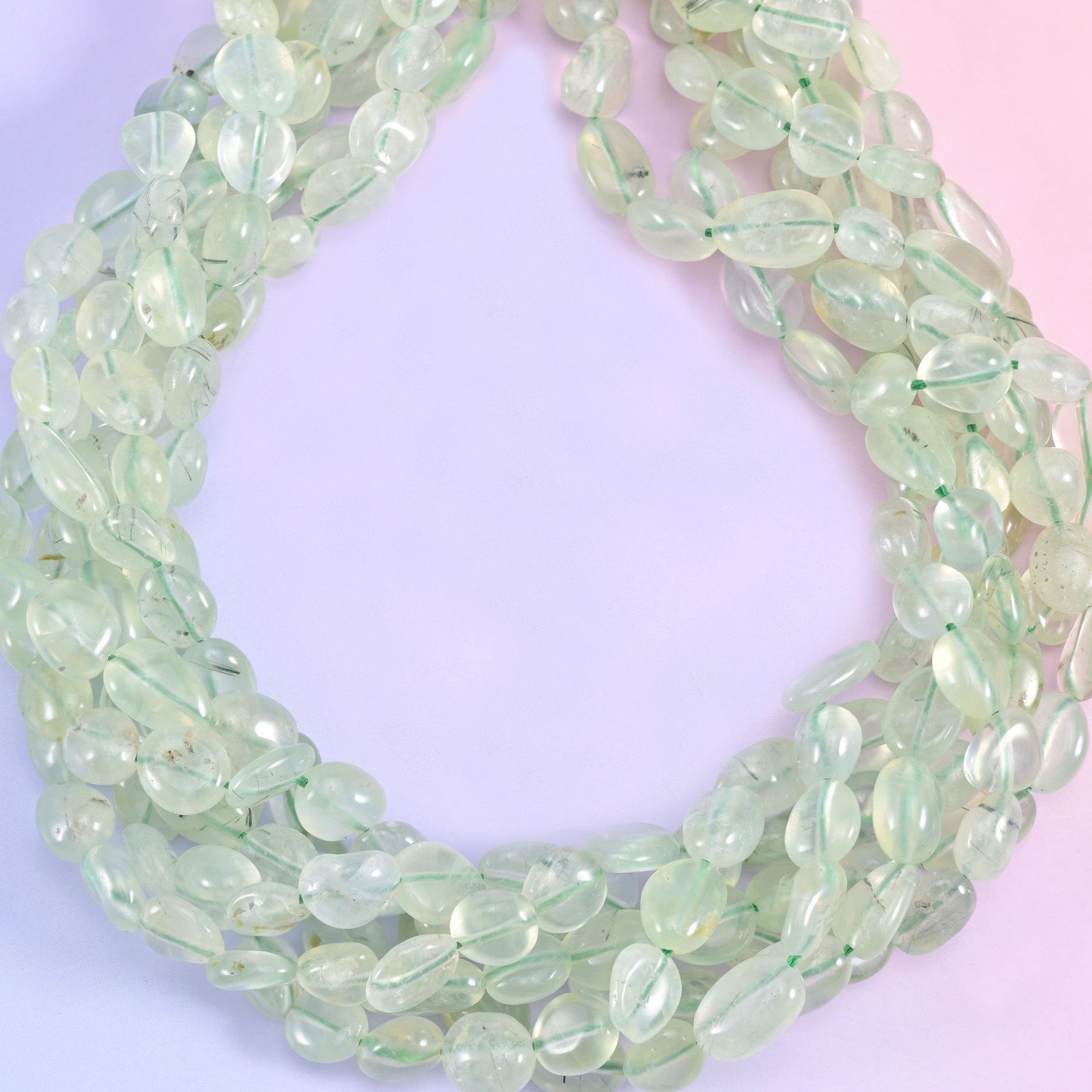 Prehnite Pebble Nugget Beads 6-8mm 8-12mm Jewelry Making 15.5 Inch Strand