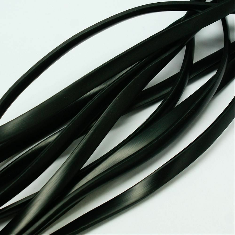 Rubber Beading Cord 10 Strands Black Flat Bracelet Jewelry Making 1m/strand Kit