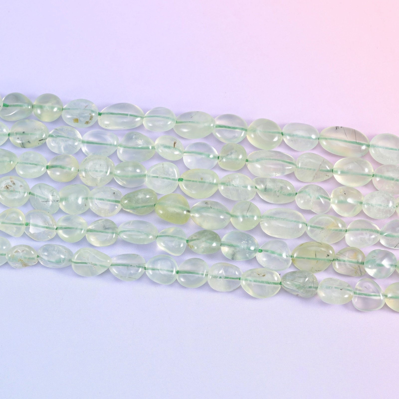 Prehnite Pebble Nugget Beads 6-8mm 8-12mm Jewelry Making 15.5 Inch Strand