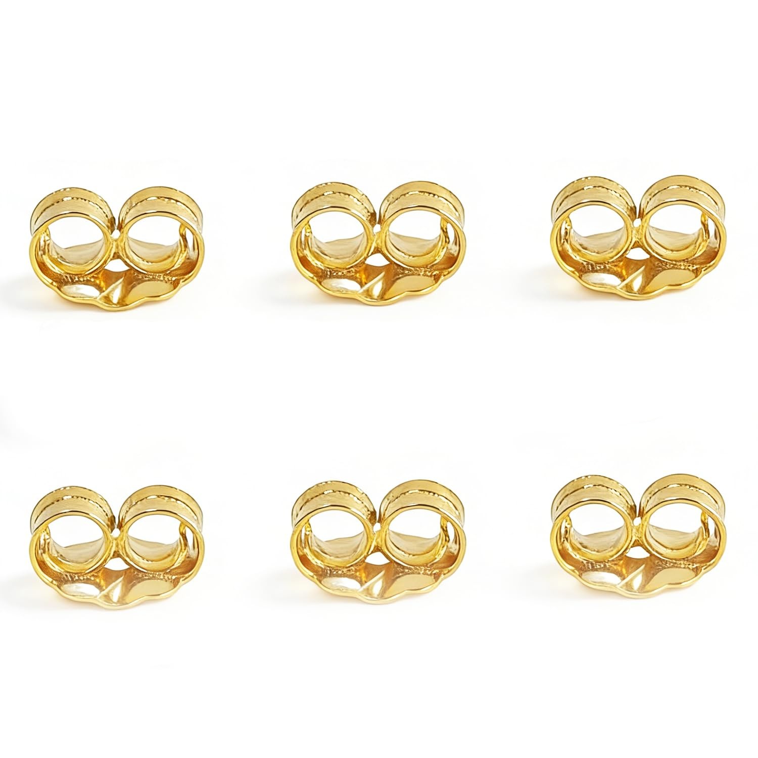 14K Gold Earring Backs for Stud Earrings – Yellow Locking (3 Pairs)