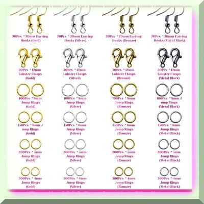 Jewelry Repair Kit with Jump Rings, Clasps, Earring Hooks