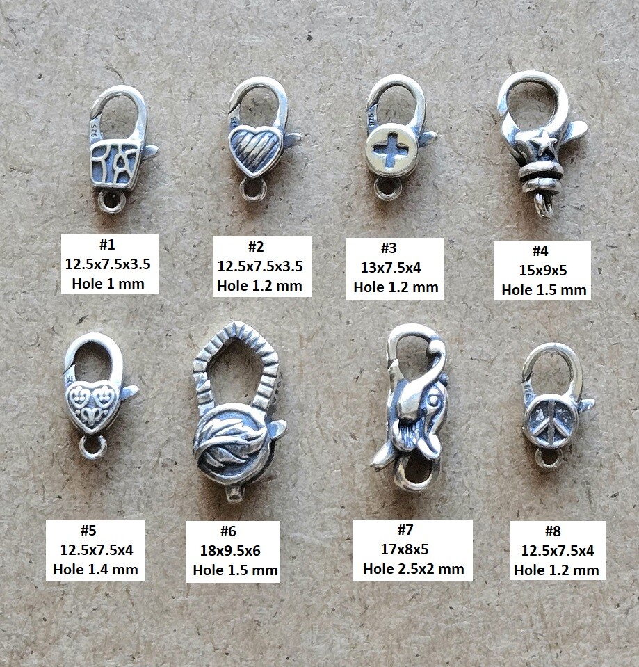 925 Sterling Silver Lobster Claw Clasp, Necklace Trigger Bracelet Clasps. 1-5 pc