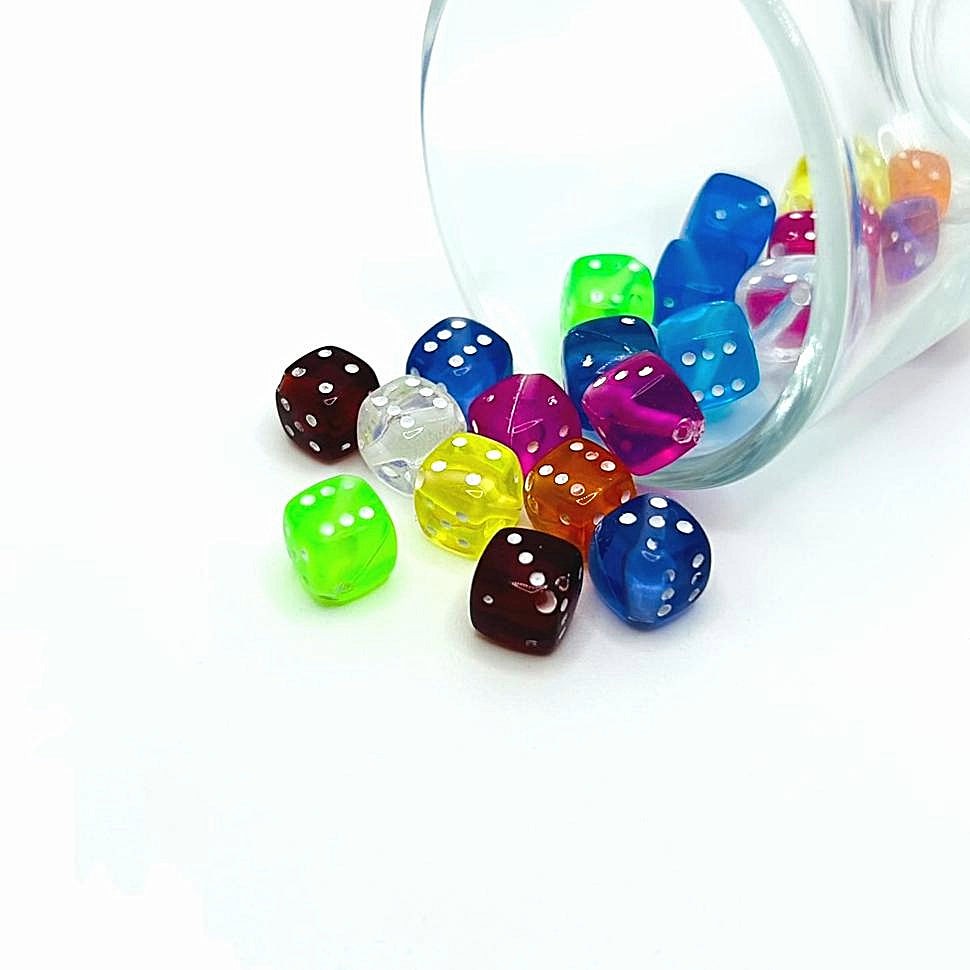Mixed Color Dice Spacer Beads, 8x8mm – US Seller