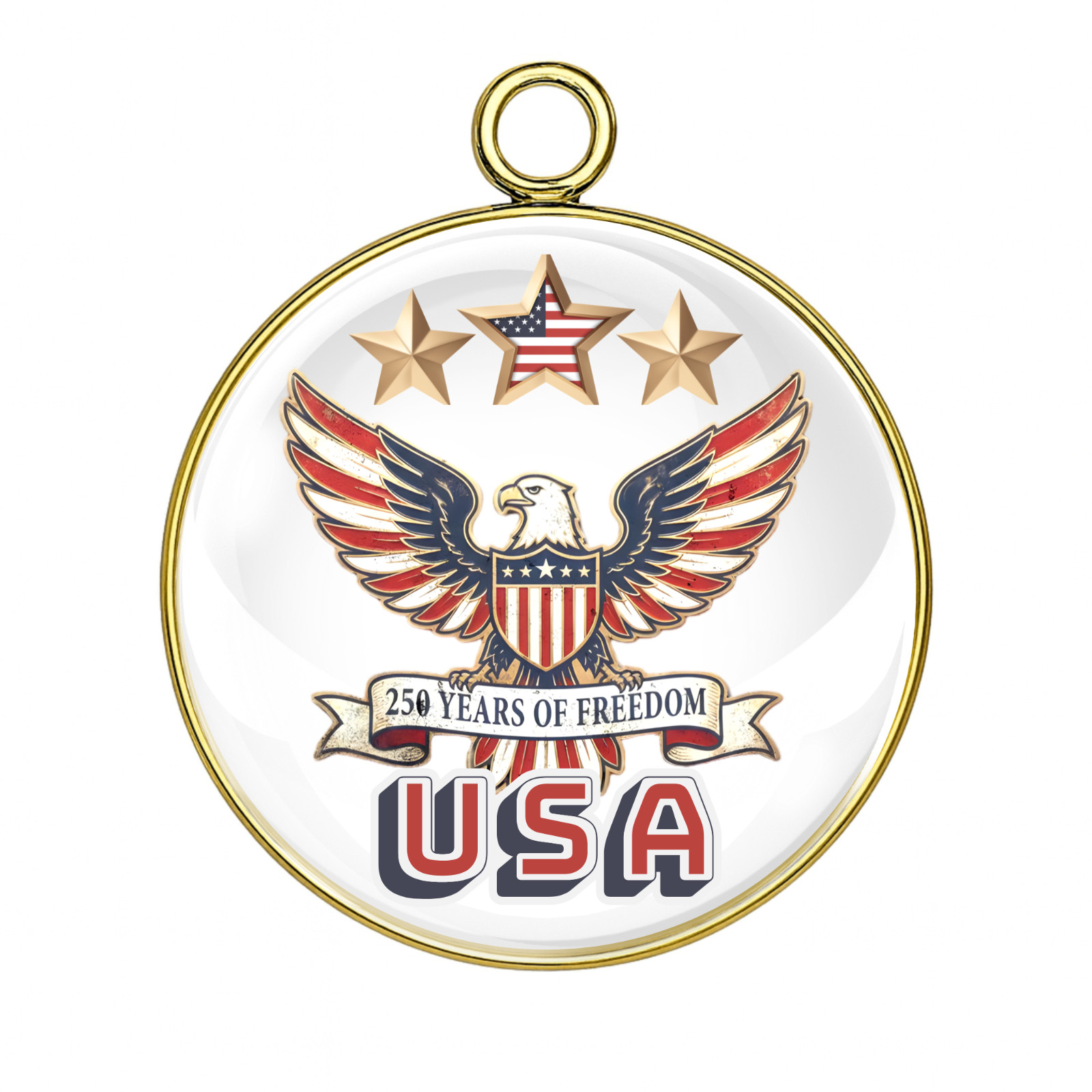 USA Eagle Charm 250 Years Patriotic Cabochon Pendant Jewelry Making Pick Size