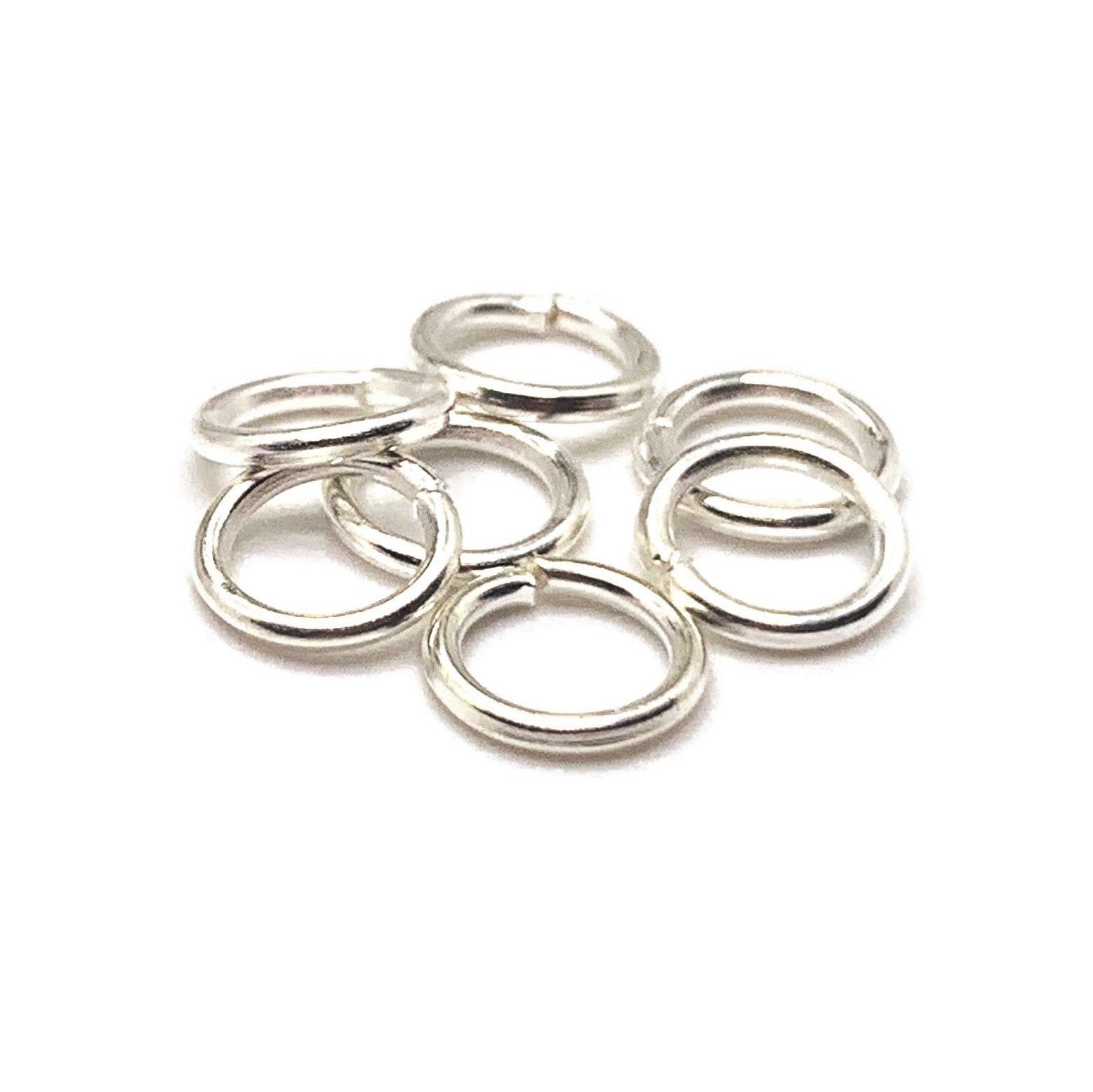 7mm, 18g, Silver Plated Open Jump Rings – US Seller
