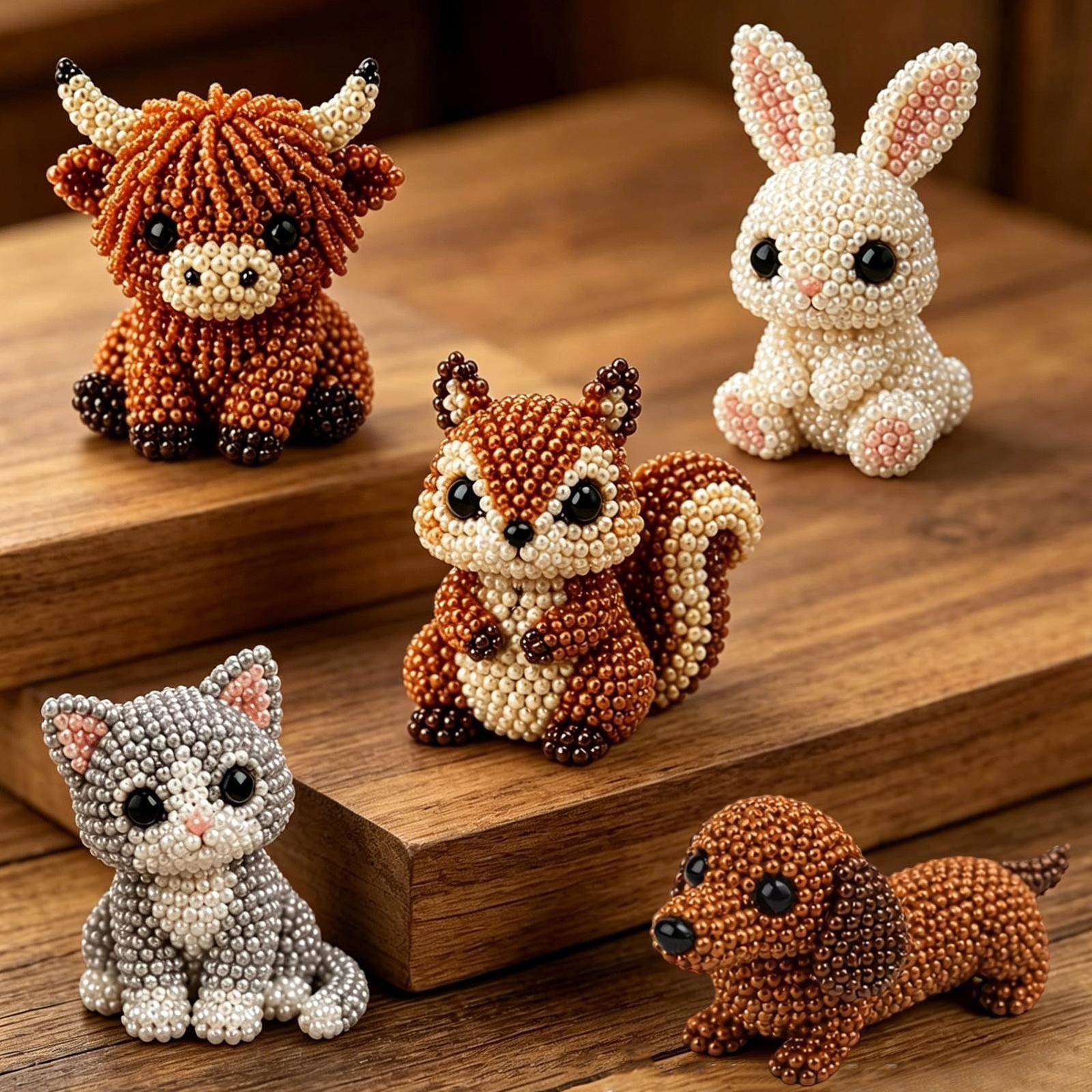 DIY 3D Animal Beading Kit,Handmade Beadwork Craft Set for Kids & Adults
