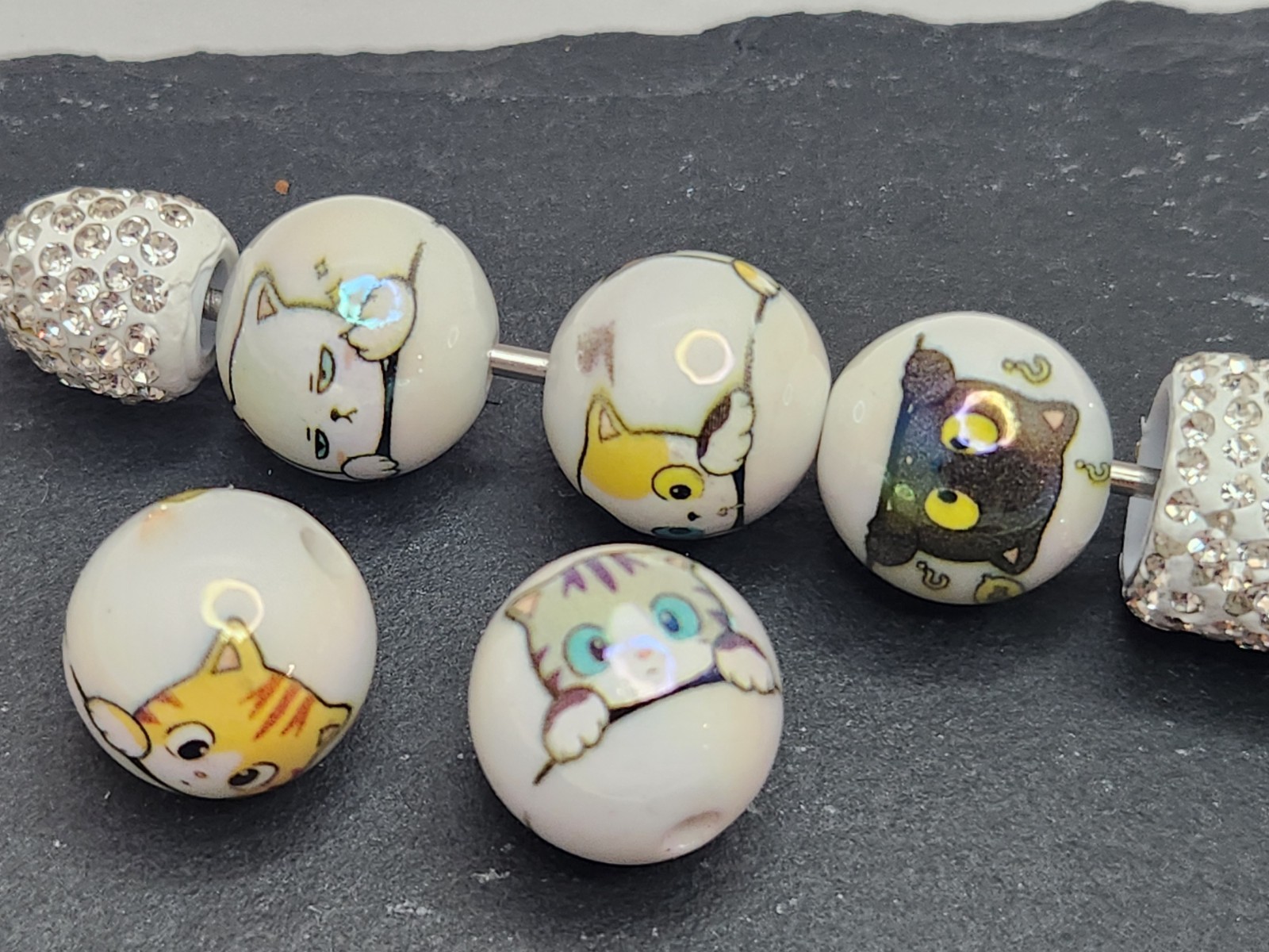 16mm Acrylic Beads – PRINTED ANIMAL DESIGNS – YOU PICK!! – Beadable DIY Pens
