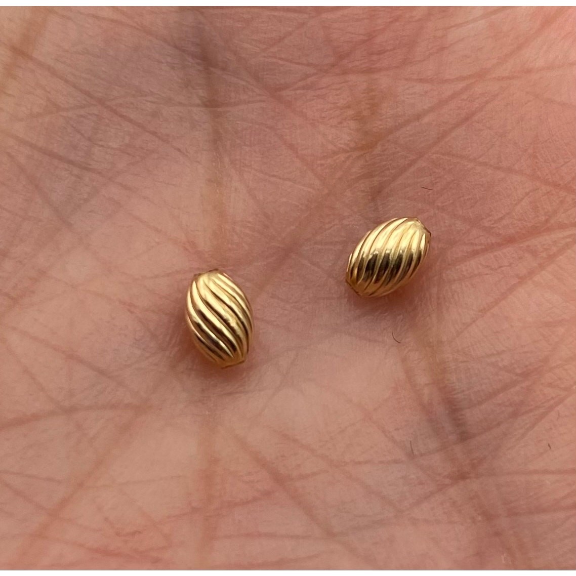 Gold Filled Corrugated Swirl Beads 5x3mm Oval Fire Mountain Gems 20 Pack