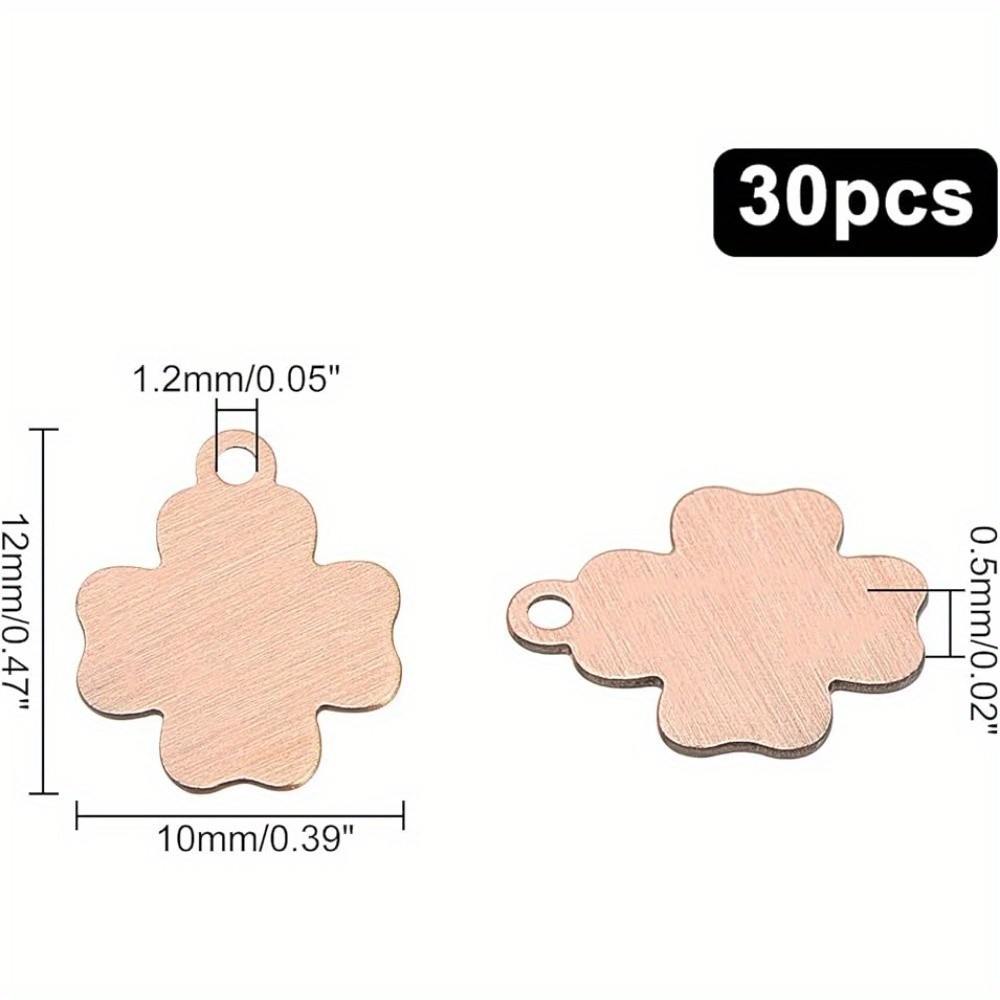 1box 30pcs Brass Tiny Cross Stamping Blank Tag Long-Lasting Red Copper