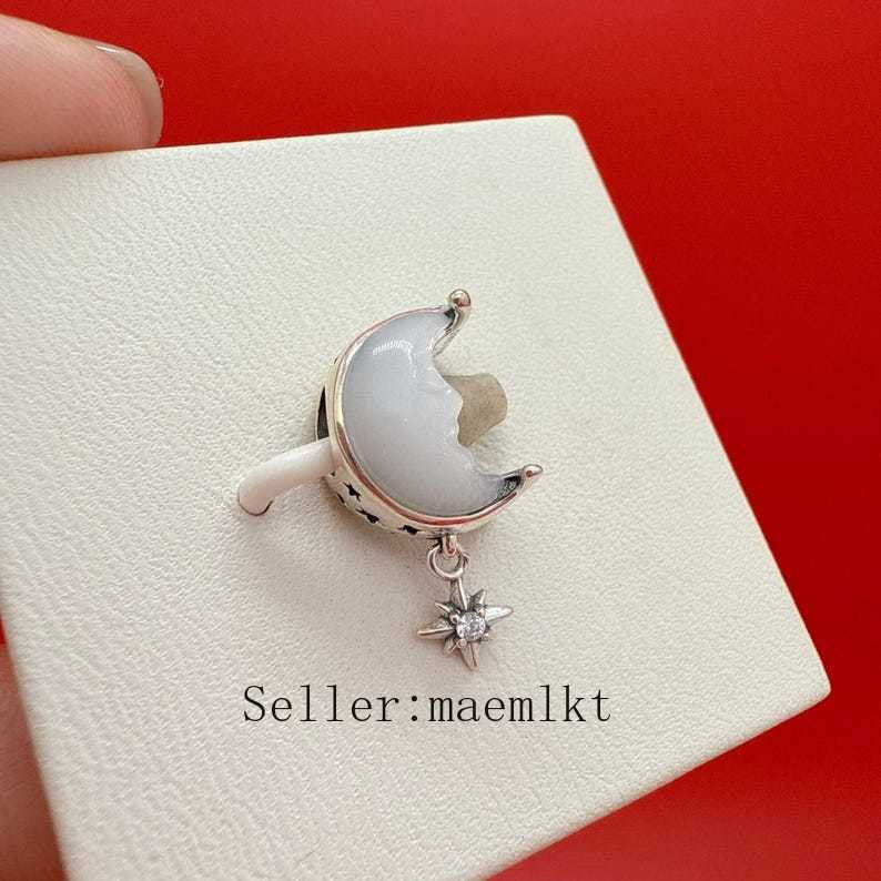 New 925 Sterling Silver Moon & North Star Charm,Charm for bracelet 793594C01