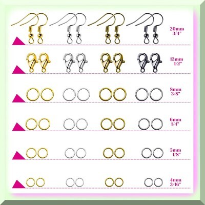 Jewelry Repair Kit with Jump Rings, Clasps, Earring Hooks