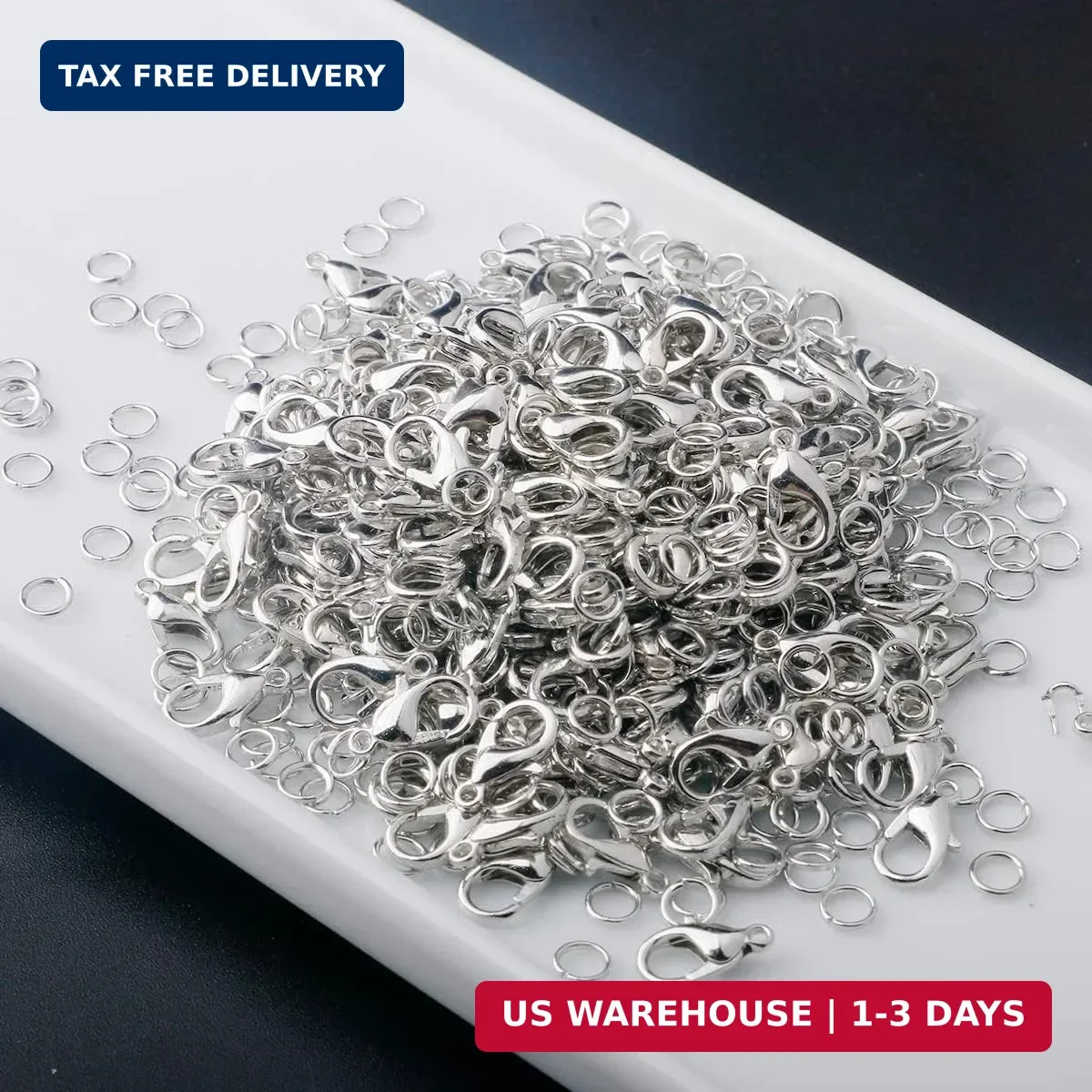 500PCS Stainless Steel Lobster Claw Clasps for Necklace Bracelet Jewelry Making