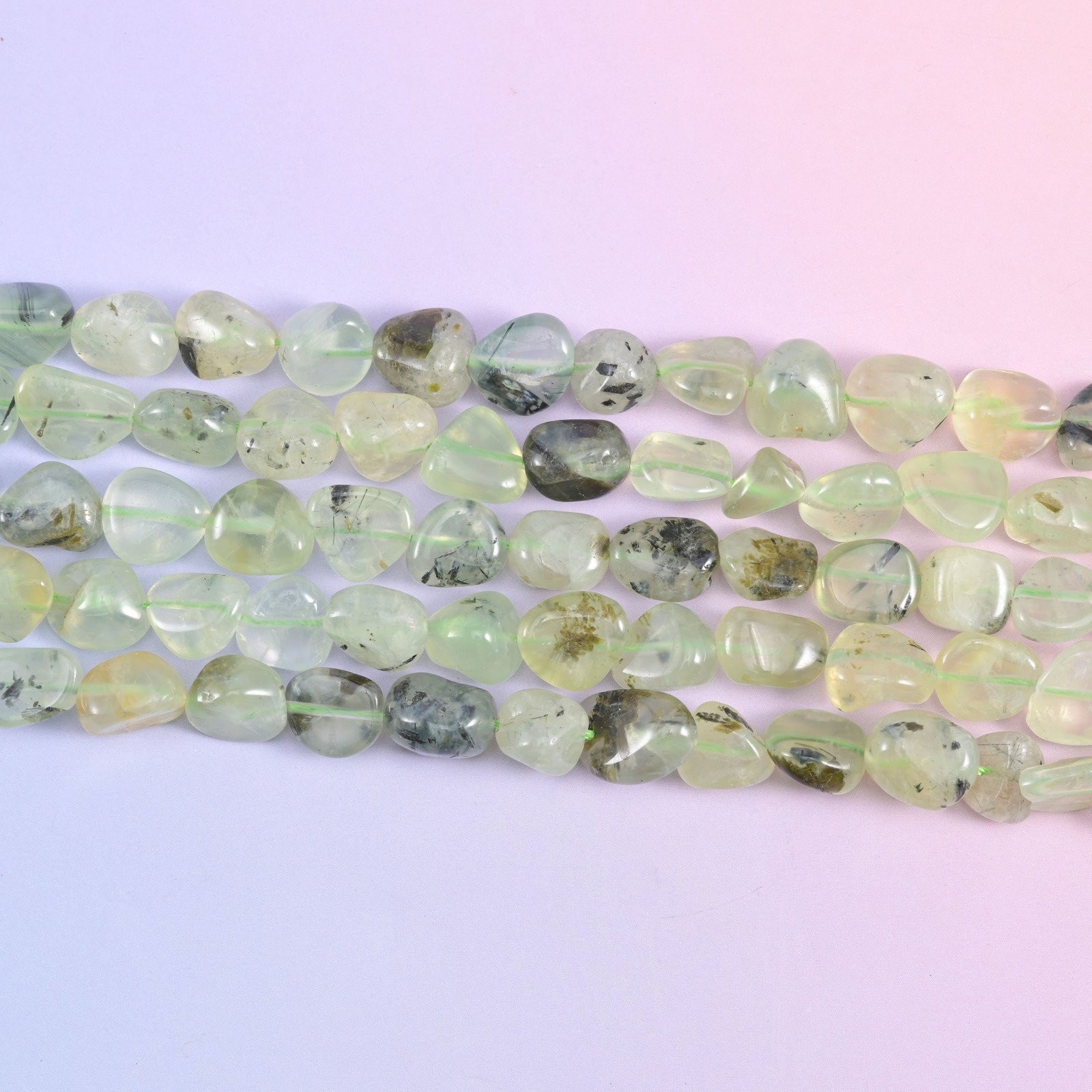 Prehnite Pebble Nugget Beads 6-8mm 8-12mm Jewelry Making 15.5 Inch Strand