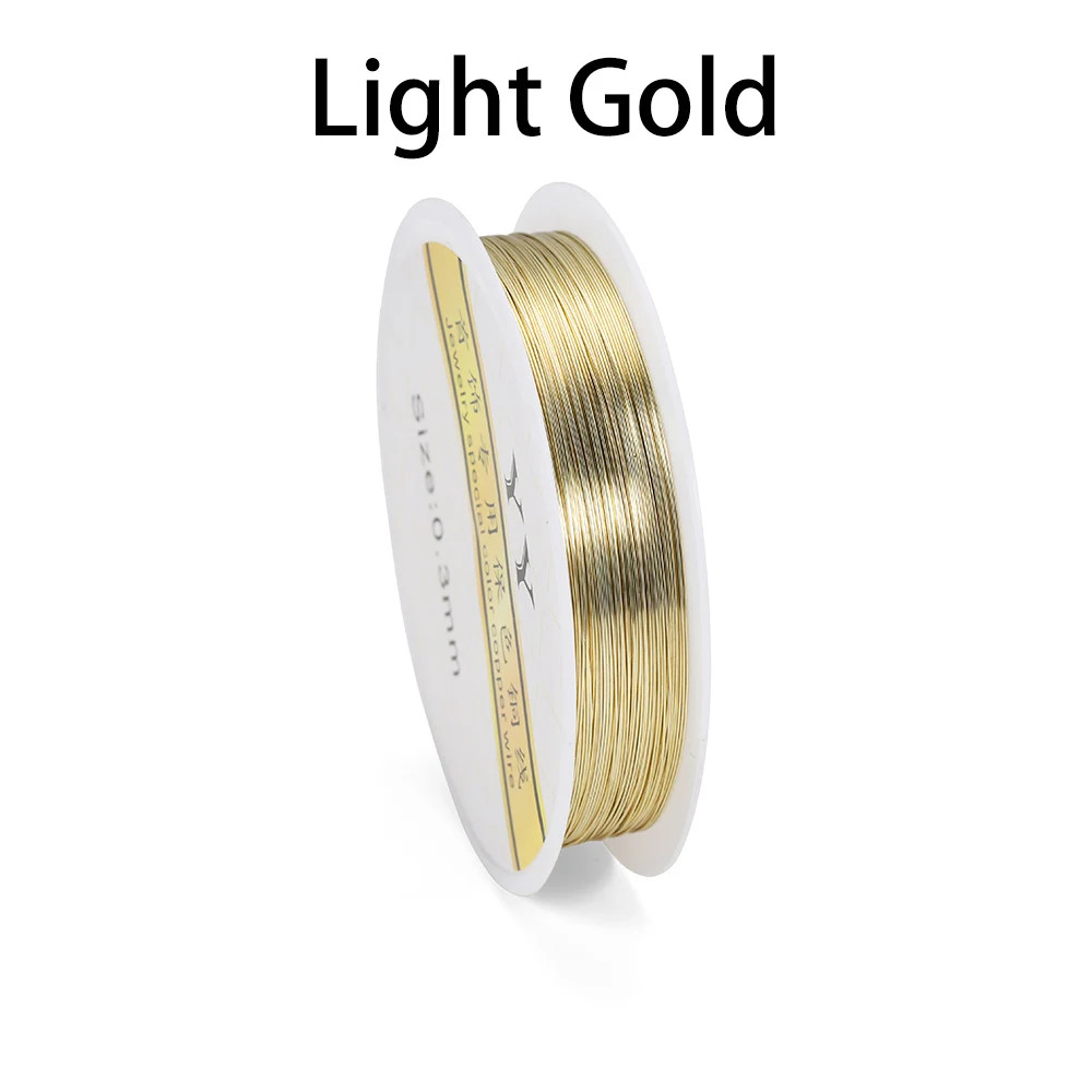 1Roll Gold Color Copper Wire 0.2/0.3/0.4/0.5/0.6/0.7/0.8/1.0Mm Beading Cord DIY