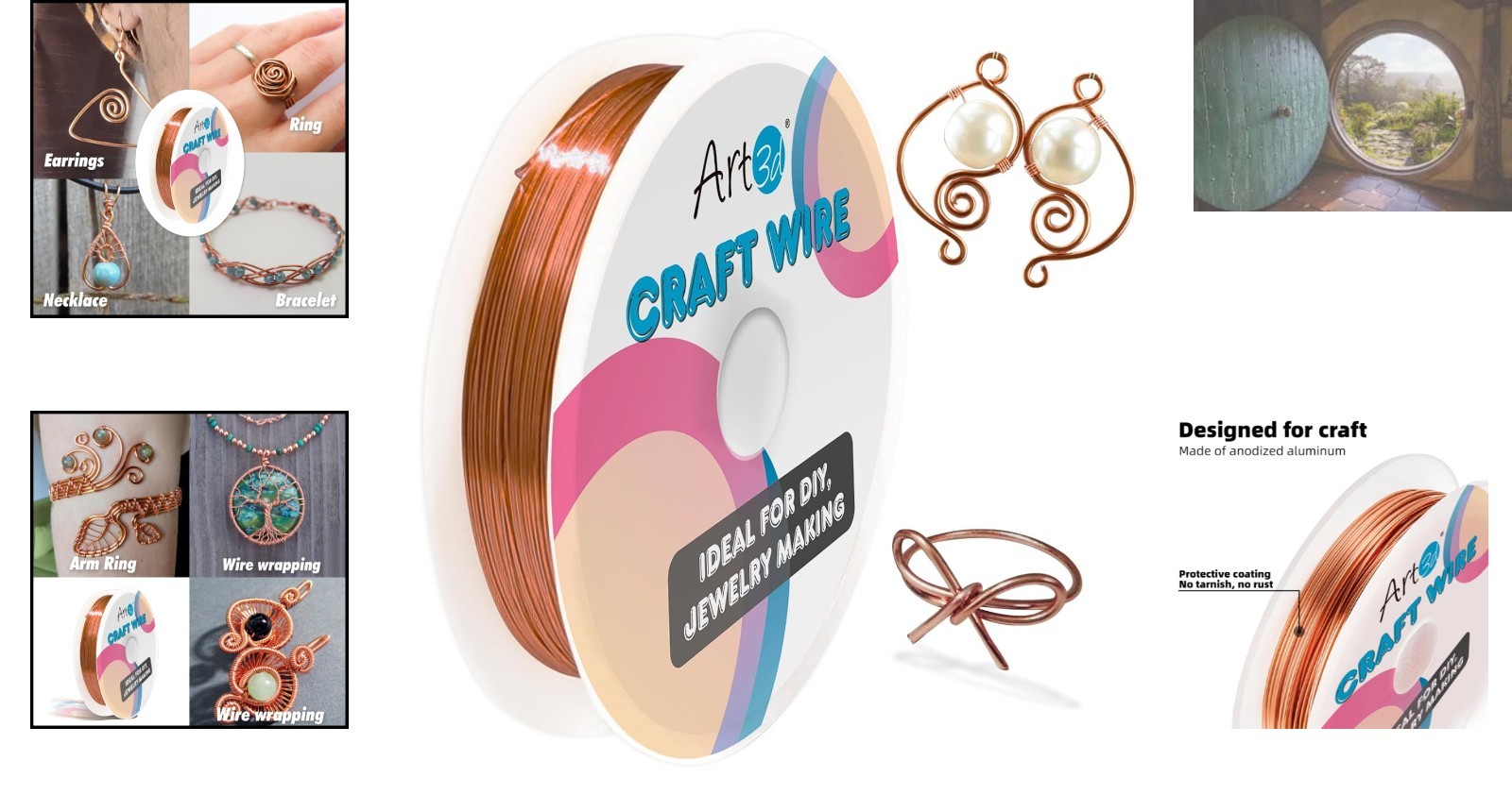 Elegant 18 Gauge Polished Copper Wire – 120 FT for DIY Projects & Gardening