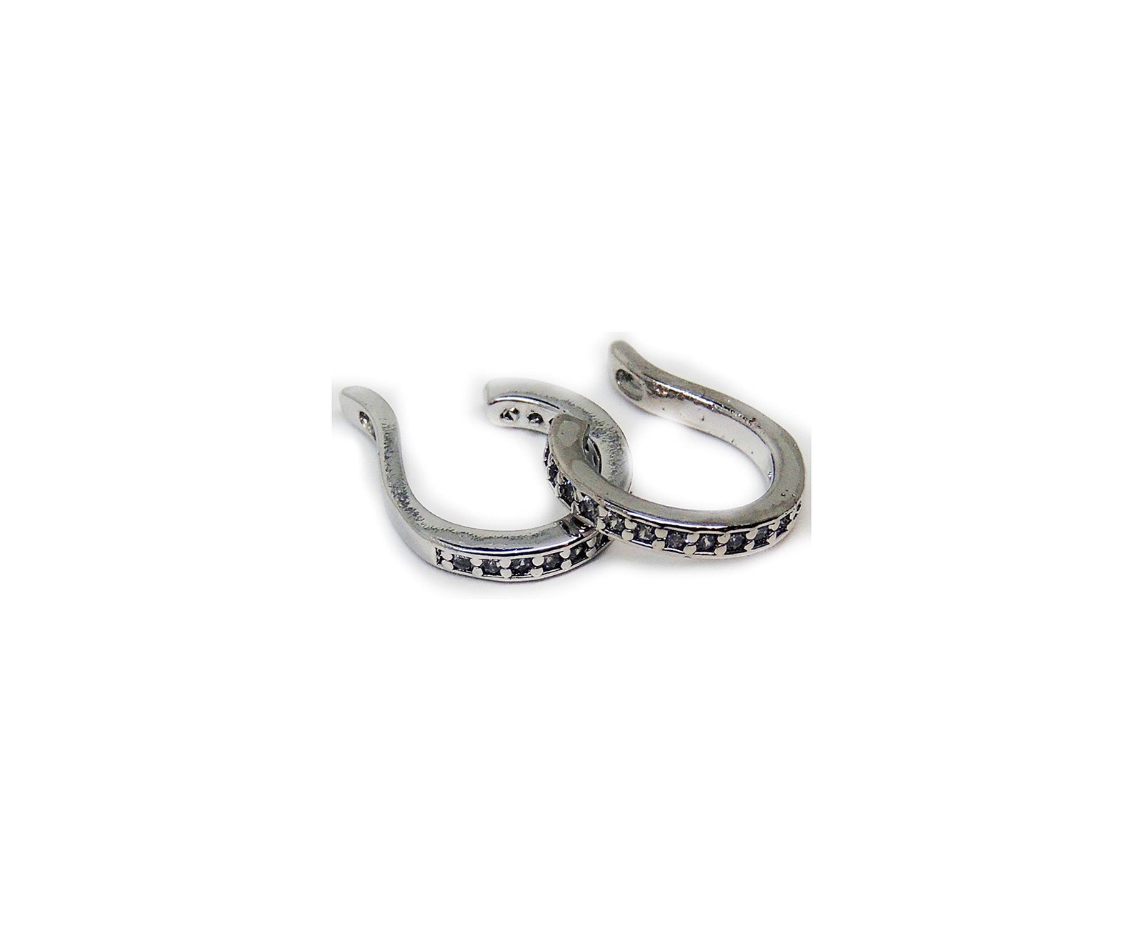 14K Yellow or Rose Gold Plated Ear Cuff Carge Earrings whit No Piercing (White)