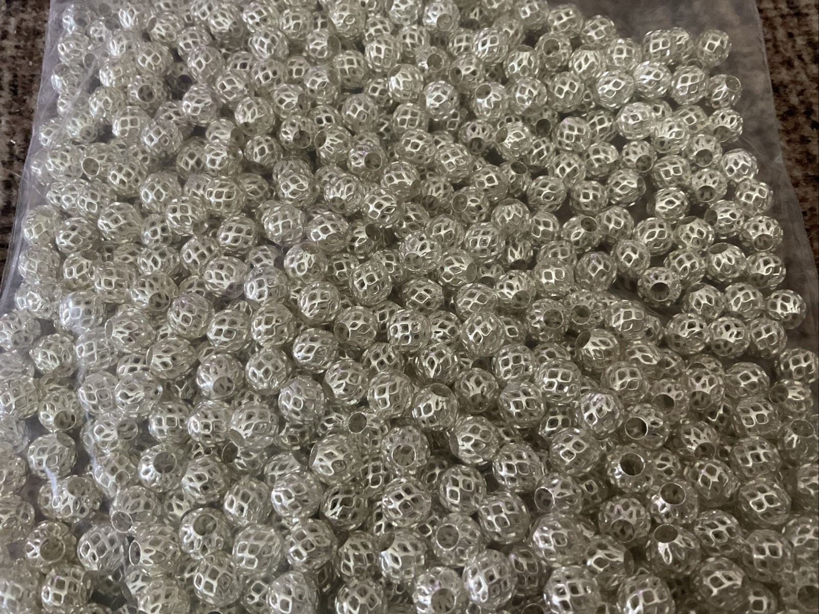 1000 Silver Bead Spacers For Beadable Pen And Keychain Making