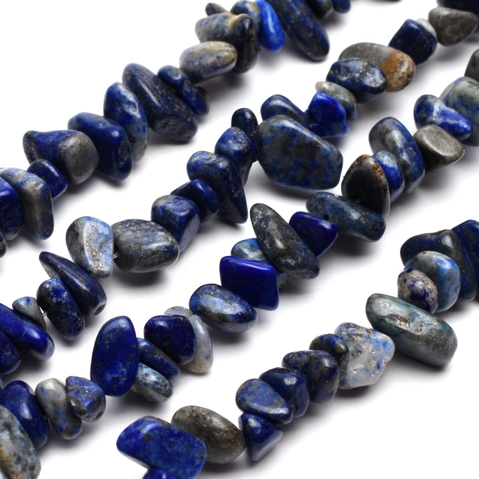 Natural Lapis Lazuli Chip Beads 32” Strand 5~8mm Jewelry Making Bulk Loose