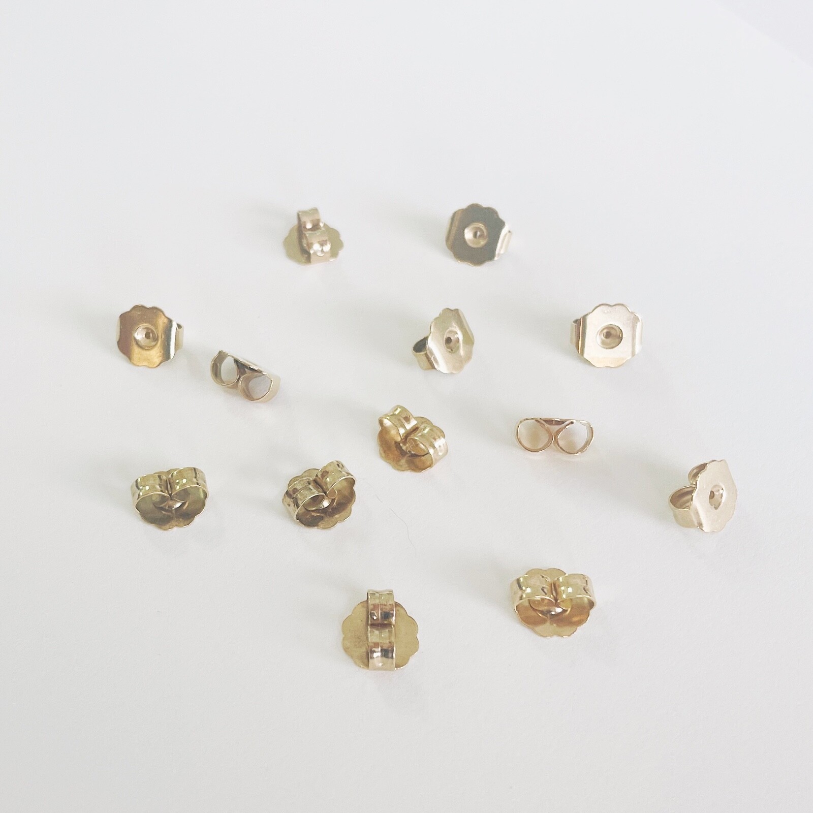 8 Pairs of Hypo-Allergy Extra-large Surgical Steel Gold Plated Earring Backs.